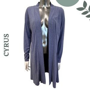 Lightweight Longline Cardigan by Cyrus | Medium | Soft Stretch Knit | Blue